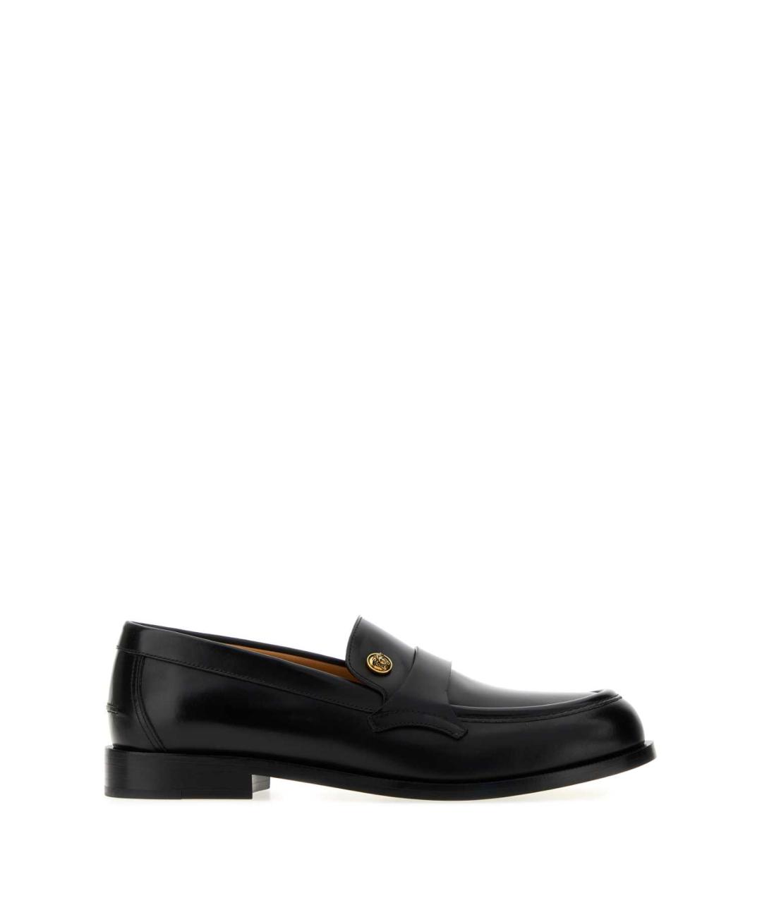 VERSACE Черные кожаные лоферы, фото 1