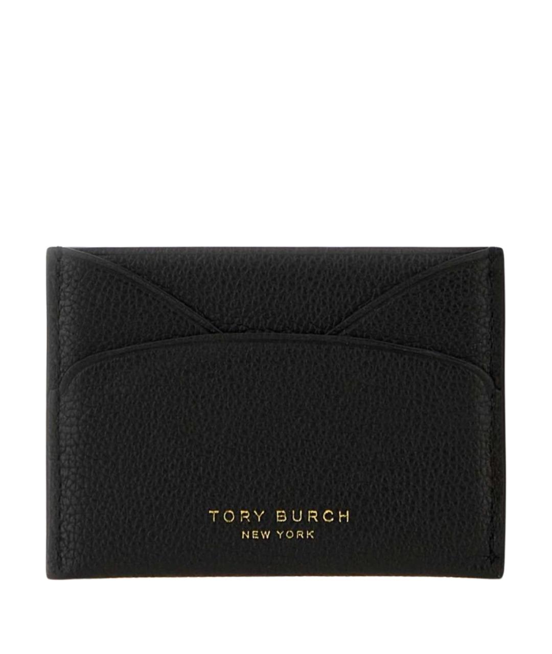 TORY BURCH Черный кожаный кардхолдер, фото 1