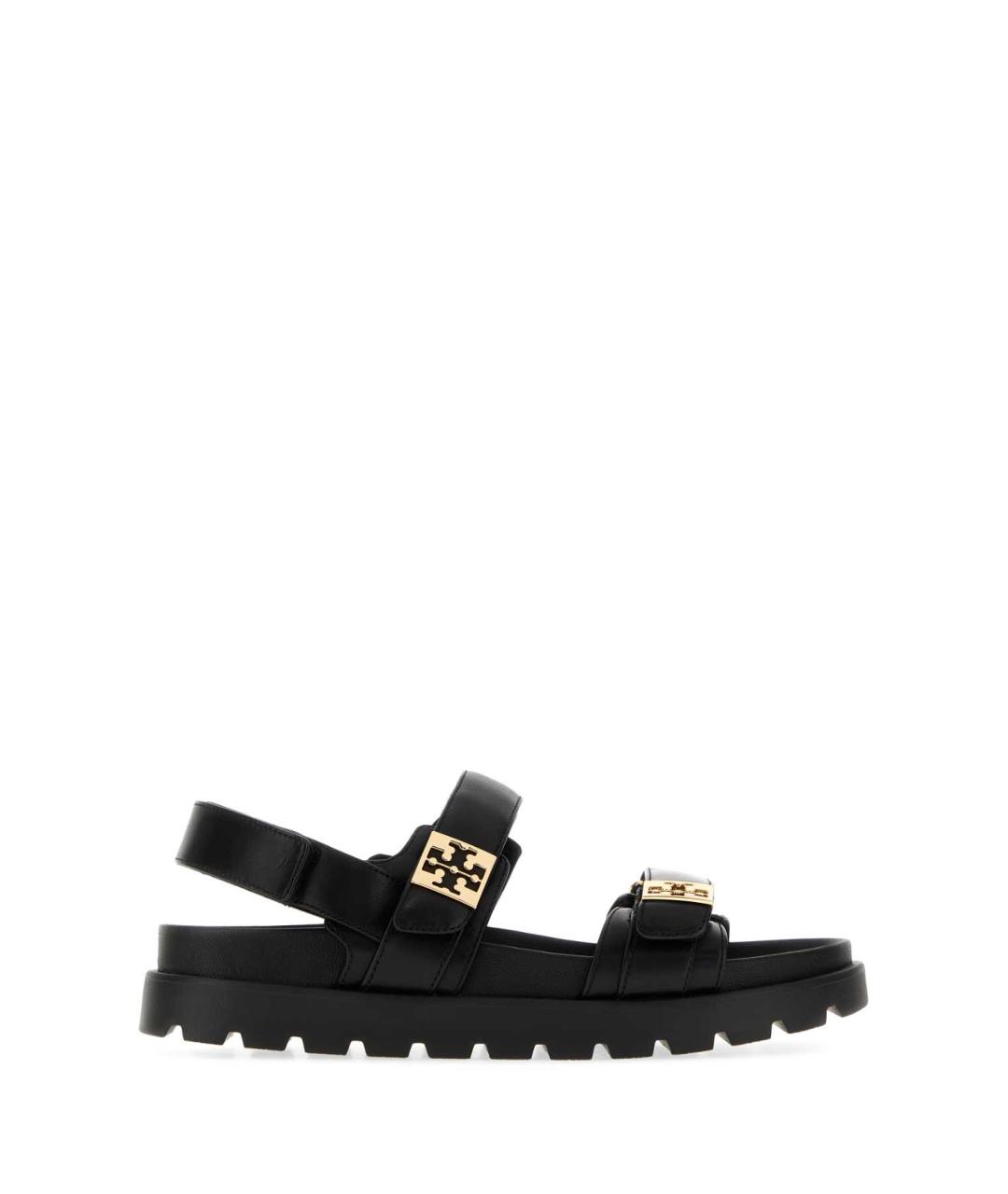 TORY BURCH Черные кожаные сандалии, фото 1