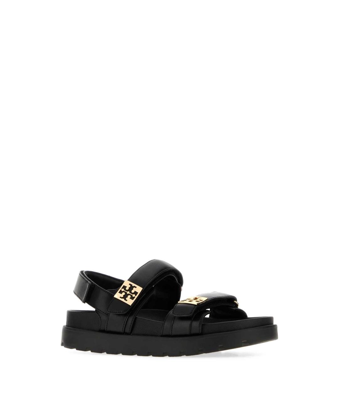 TORY BURCH Черные кожаные сандалии, фото 2