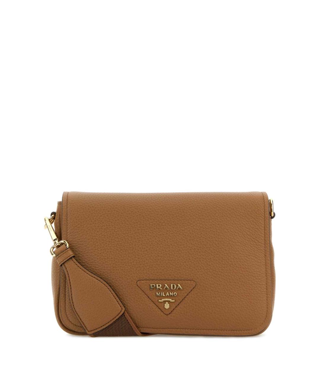PRADA Коричневая кожаная сумка через плечо, фото 1
