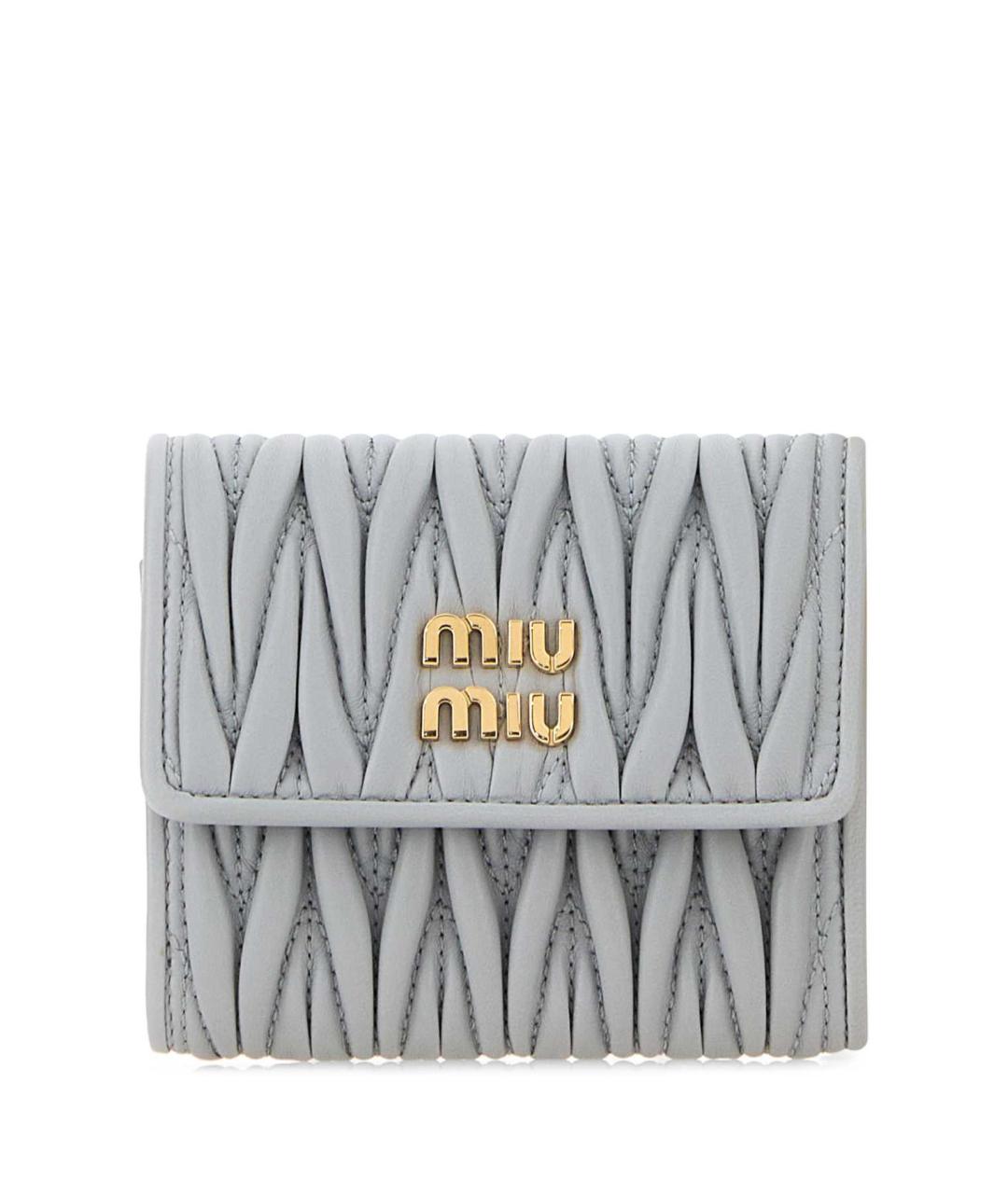 MIU MIU Голубой кожаный кошелек, фото 1