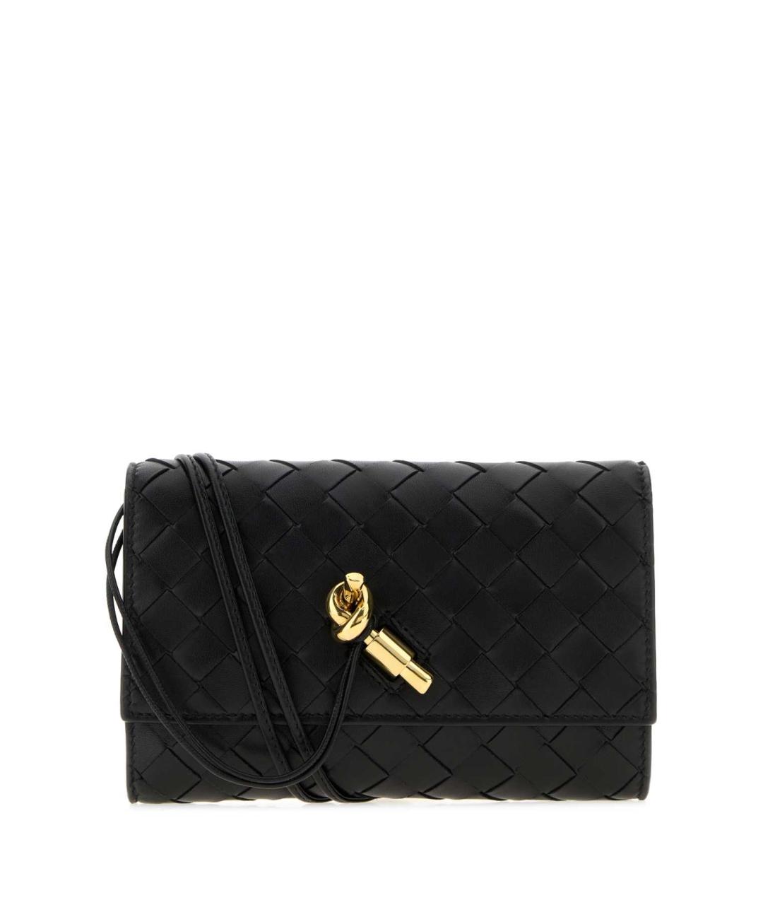 BOTTEGA VENETA Черная кожаная сумка через плечо, фото 1