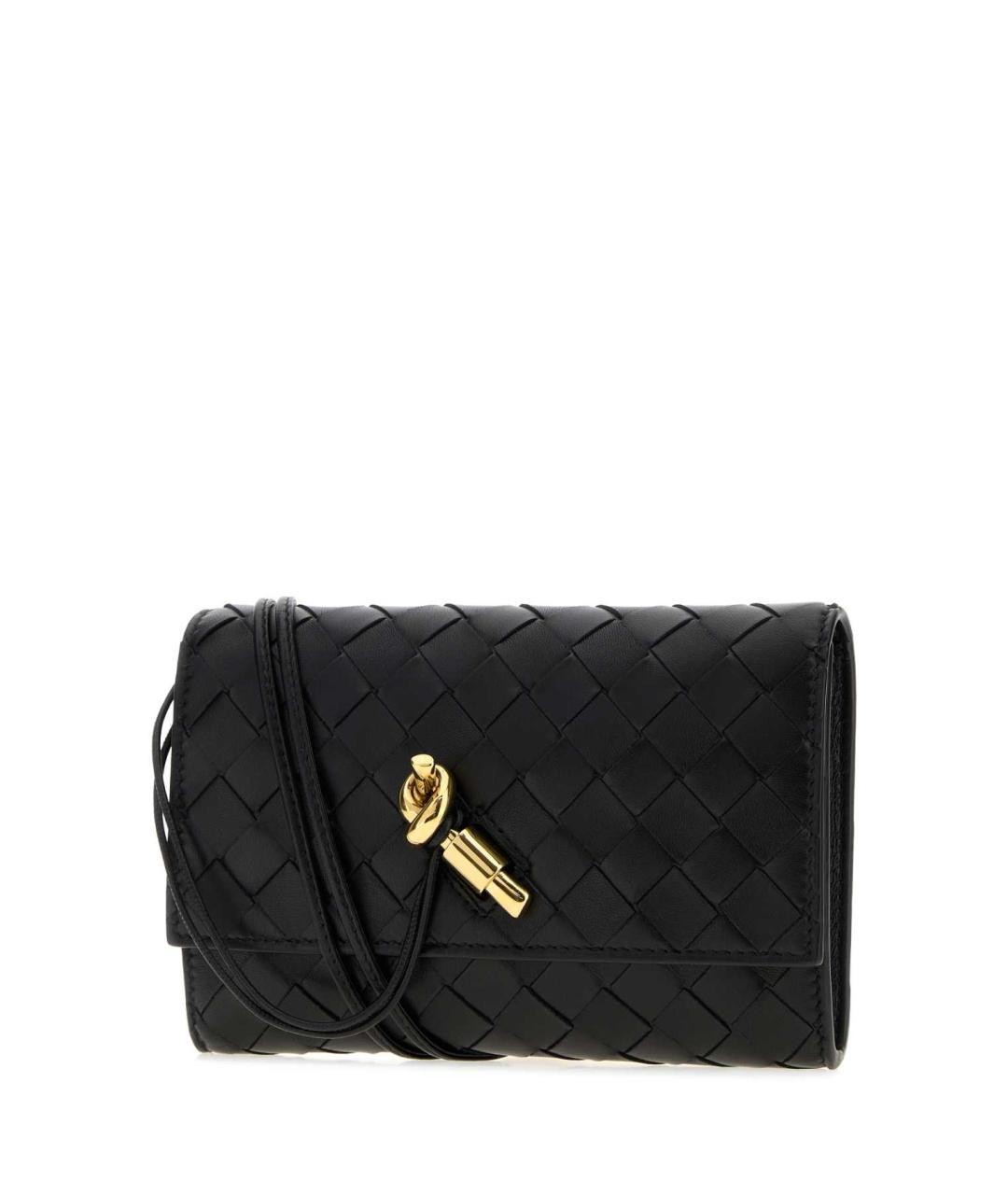 BOTTEGA VENETA Черная кожаная сумка через плечо, фото 2