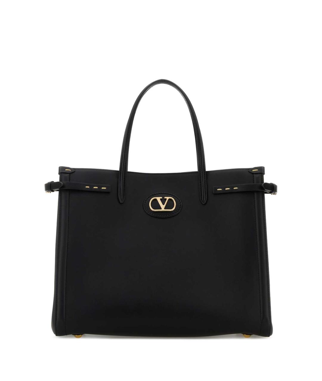 VALENTINO Черная кожаная сумка тоут, фото 1