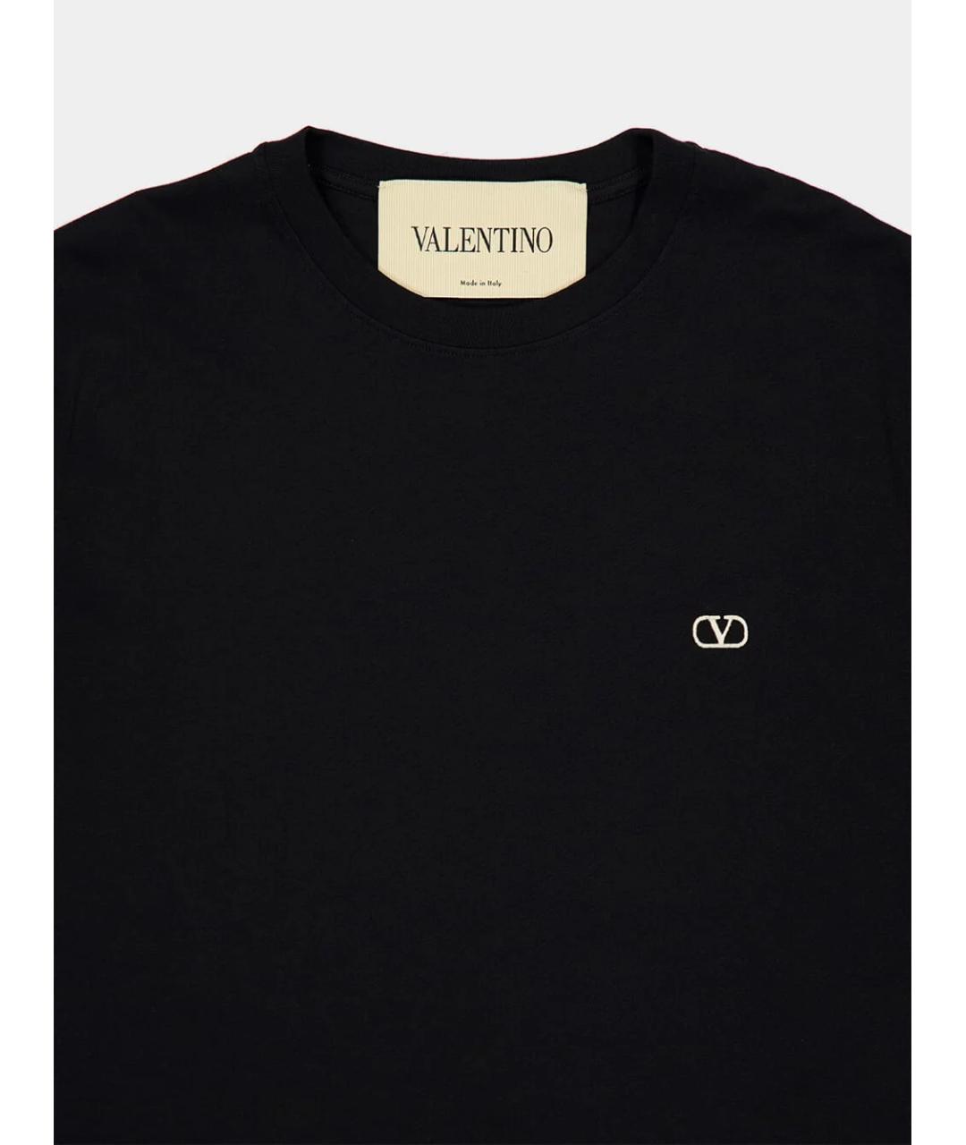 VALENTINO Черная хлопковая футболка, фото 3