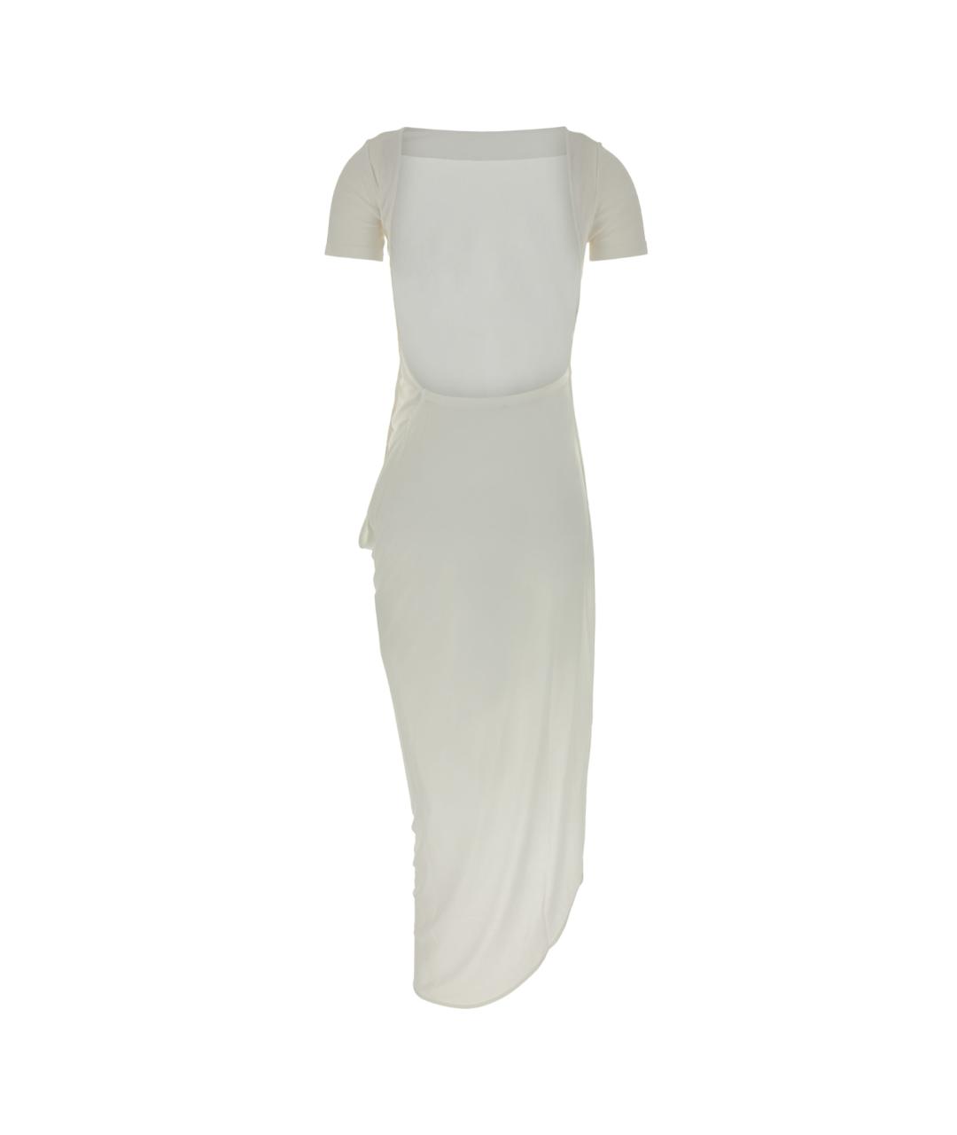 JACQUEMUS Белое вискозное коктейльное платье, фото 2