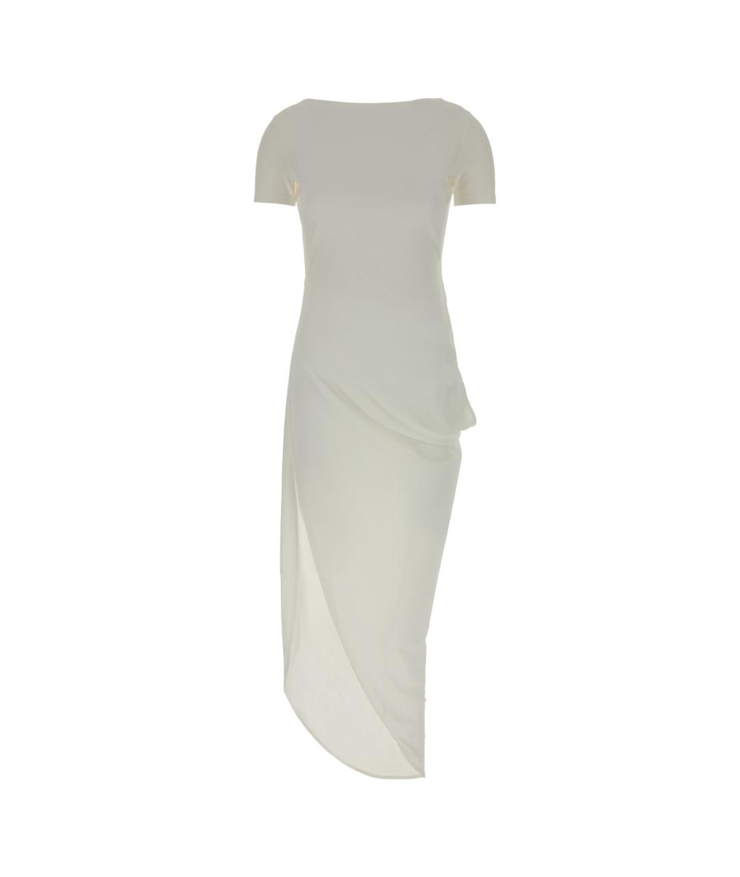 JACQUEMUS Белое вискозное коктейльное платье, фото 1