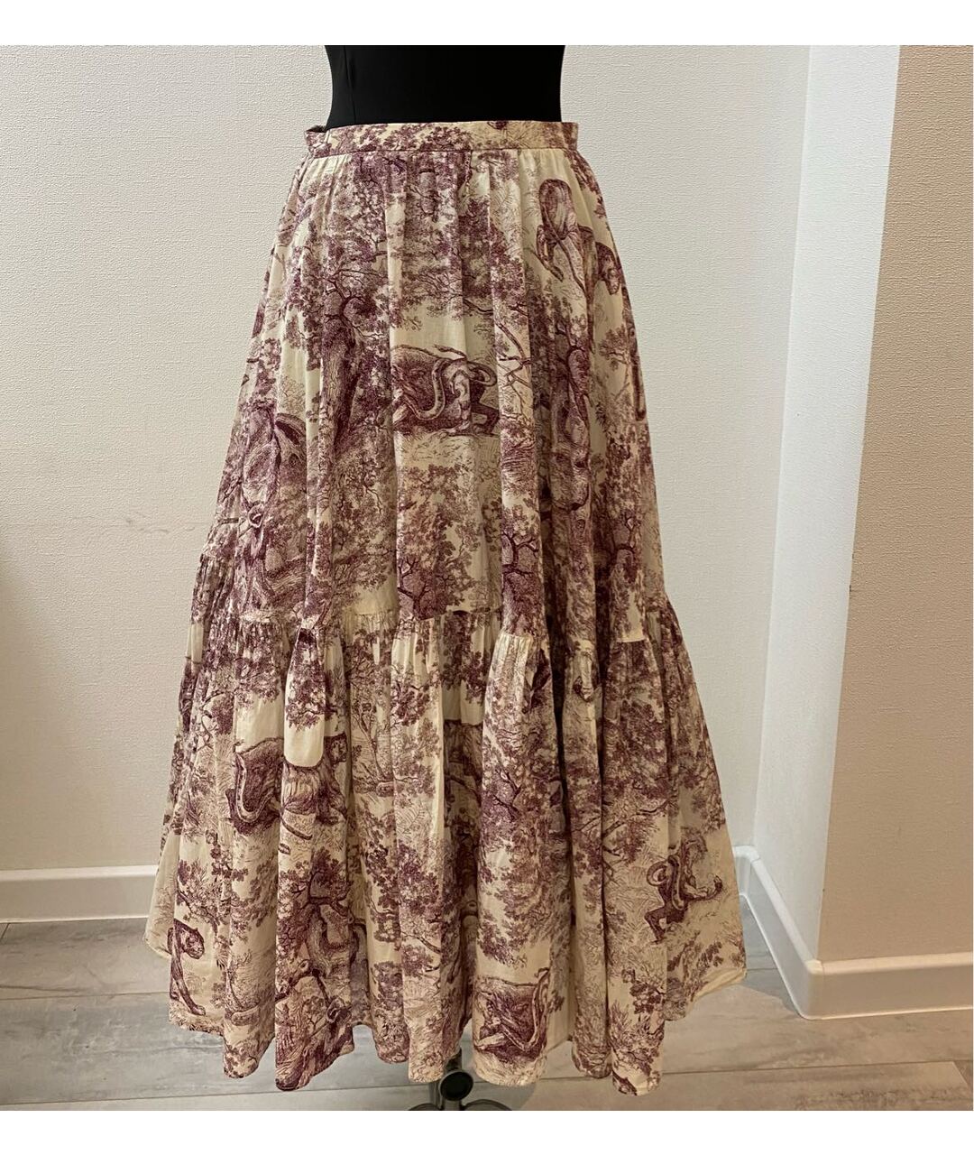 CHRISTIAN DIOR Мульти хлопковая юбка макси, фото 2