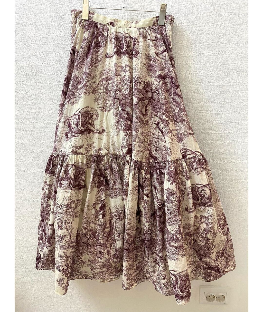 CHRISTIAN DIOR Мульти хлопковая юбка макси, фото 8