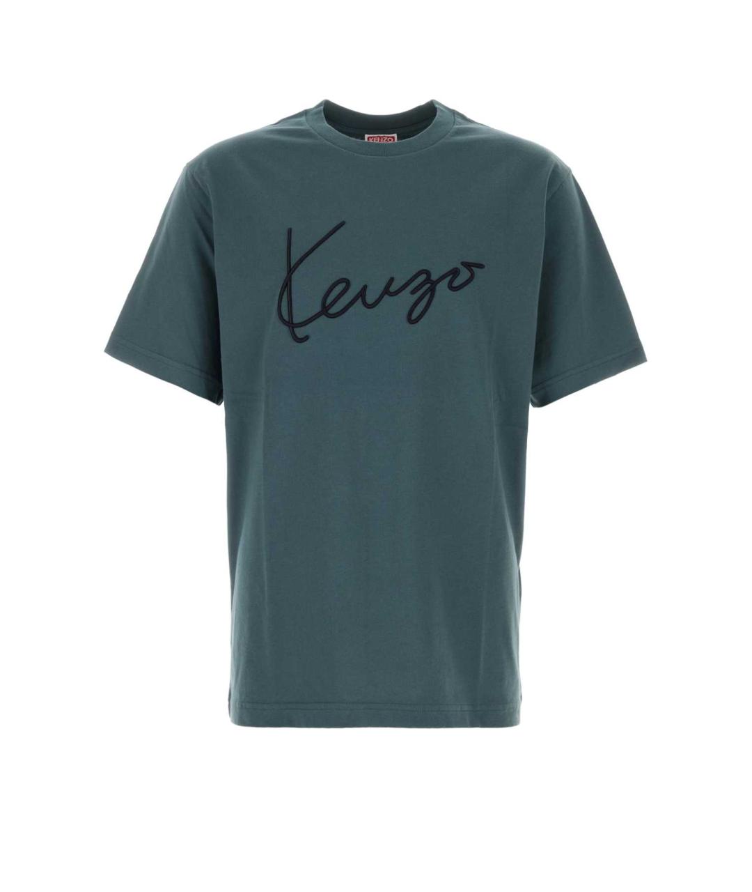 KENZO Синяя хлопковая футболка, фото 1