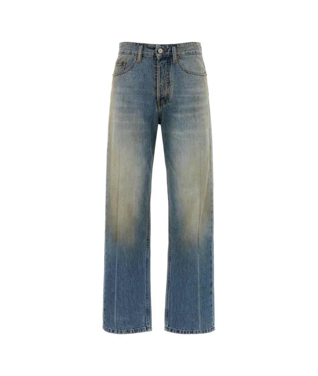 MM6 MAISON MARGIELA Голубые хлопковые прямые джинсы, фото 1