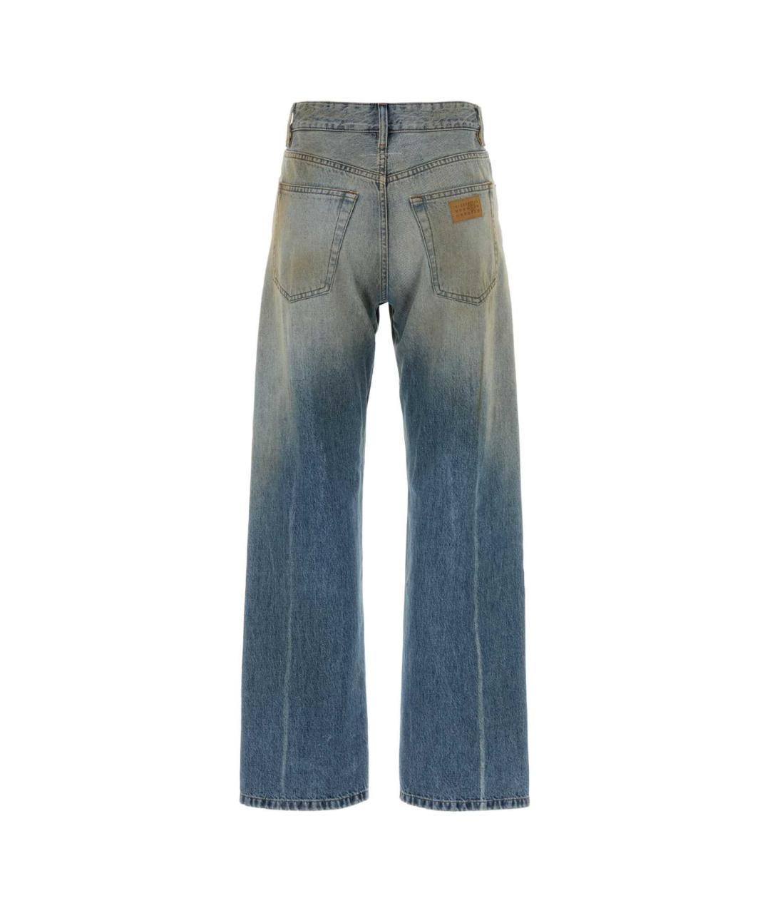 MM6 MAISON MARGIELA Голубые хлопковые прямые джинсы, фото 2