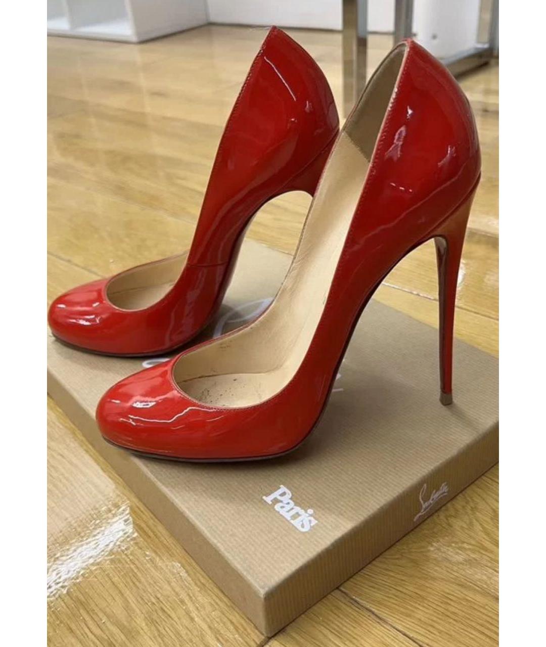 CHRISTIAN LOUBOUTIN Красные туфли из лакированной кожи, фото 5