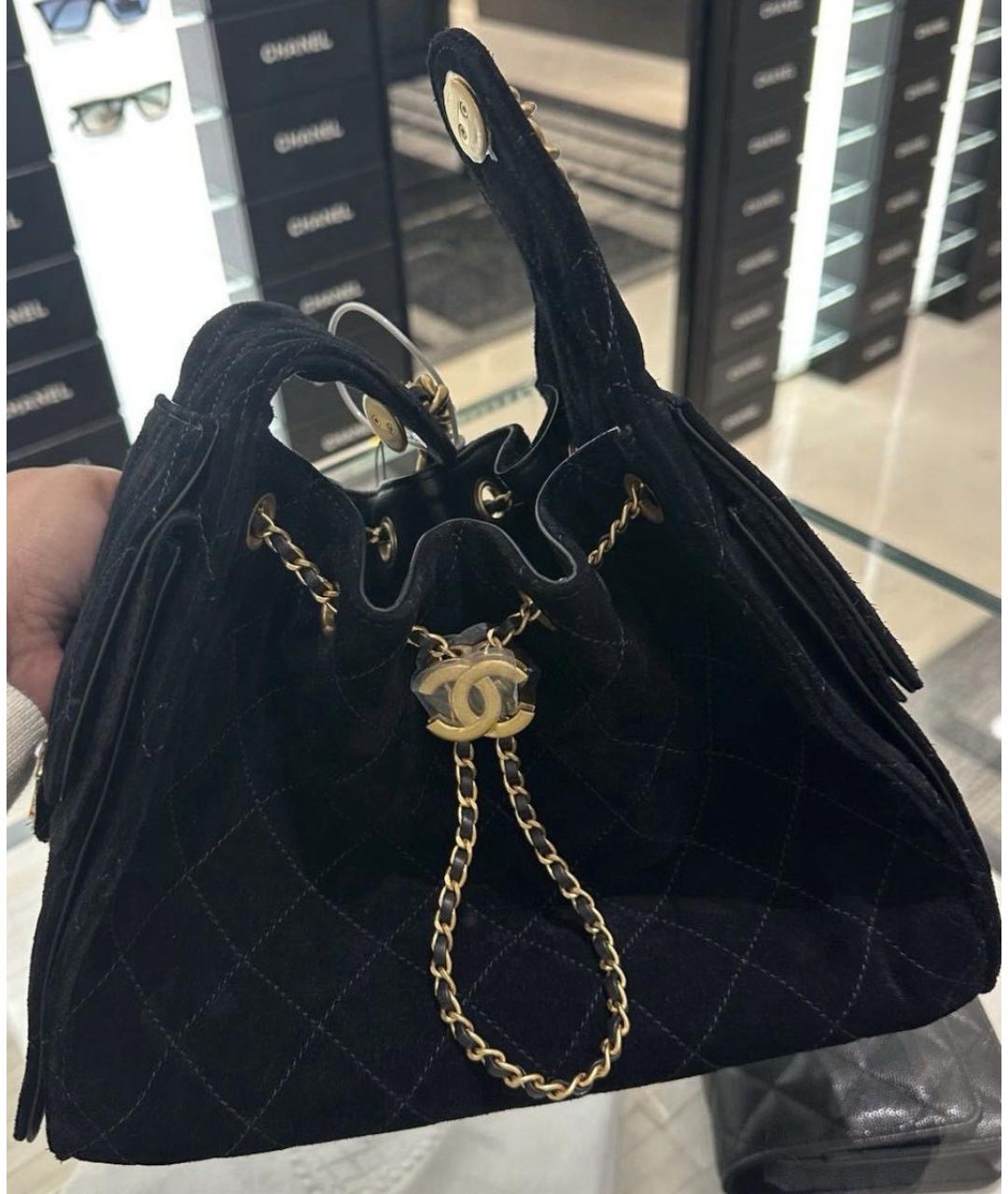 CHANEL Черная замшевая сумка через плечо, фото 2
