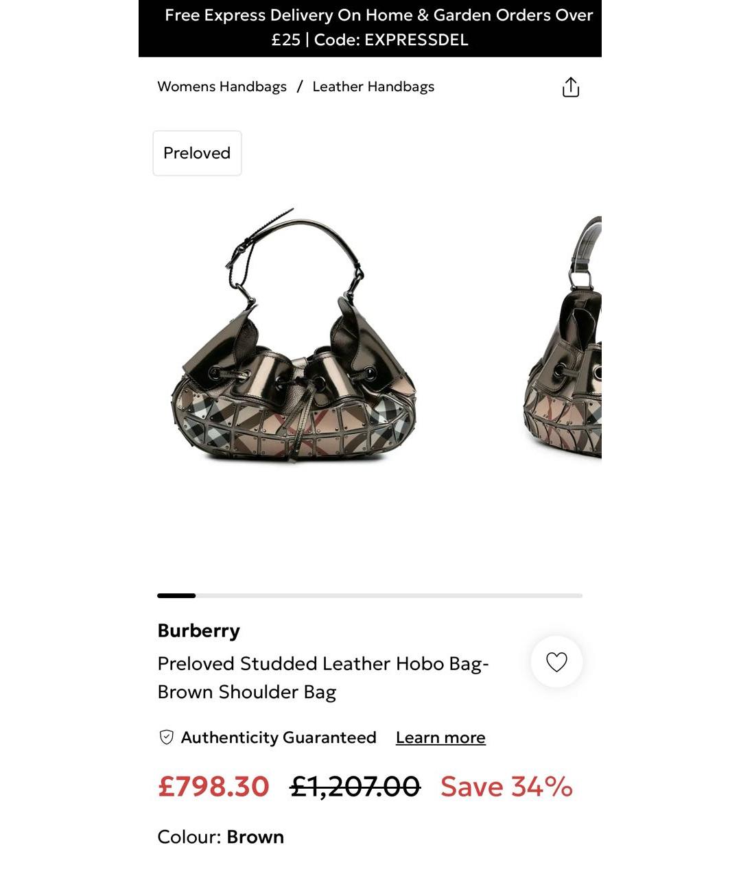 BURBERRY Серебряная сумка через плечо, фото 7