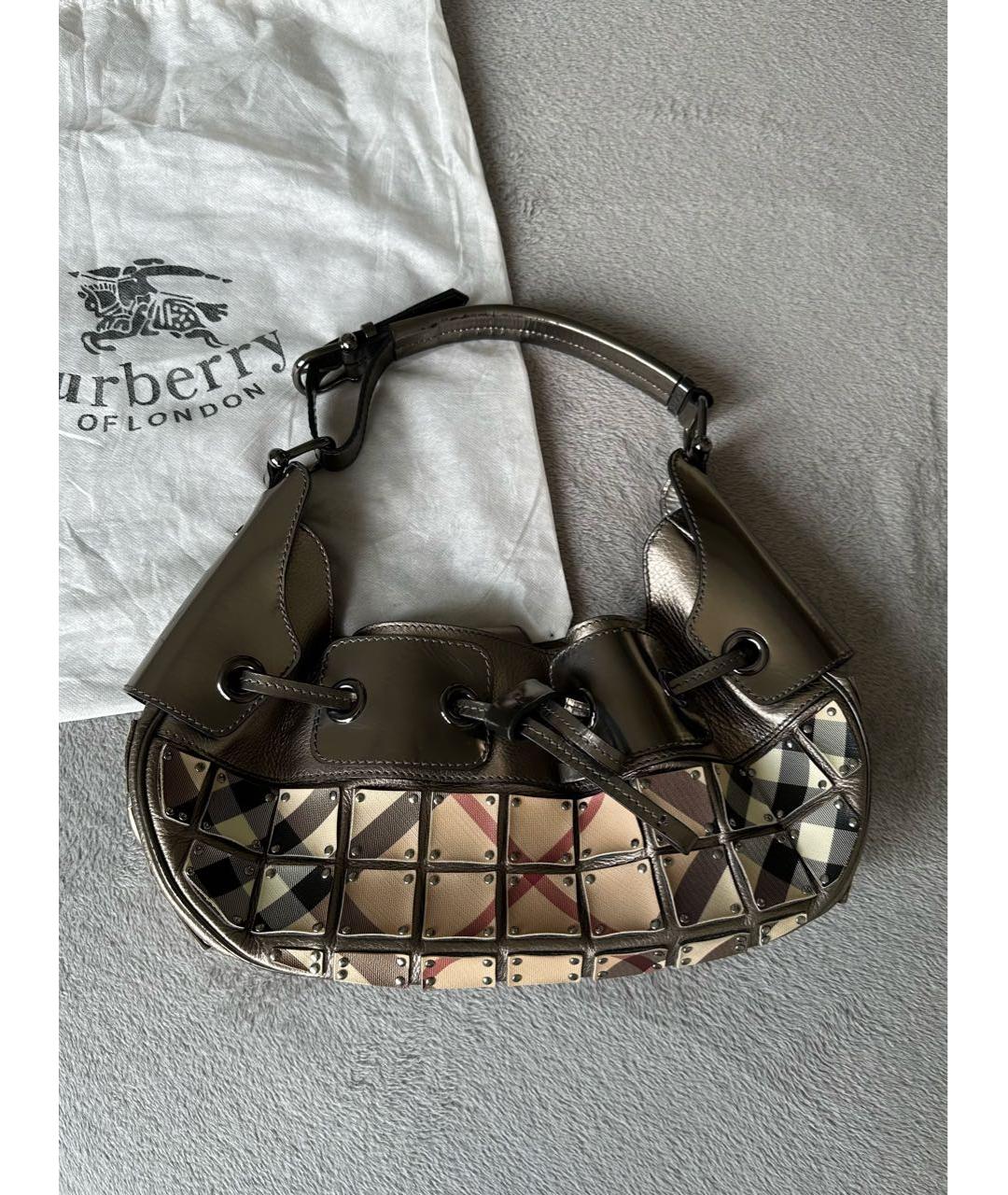 BURBERRY Серебряная сумка через плечо, фото 4