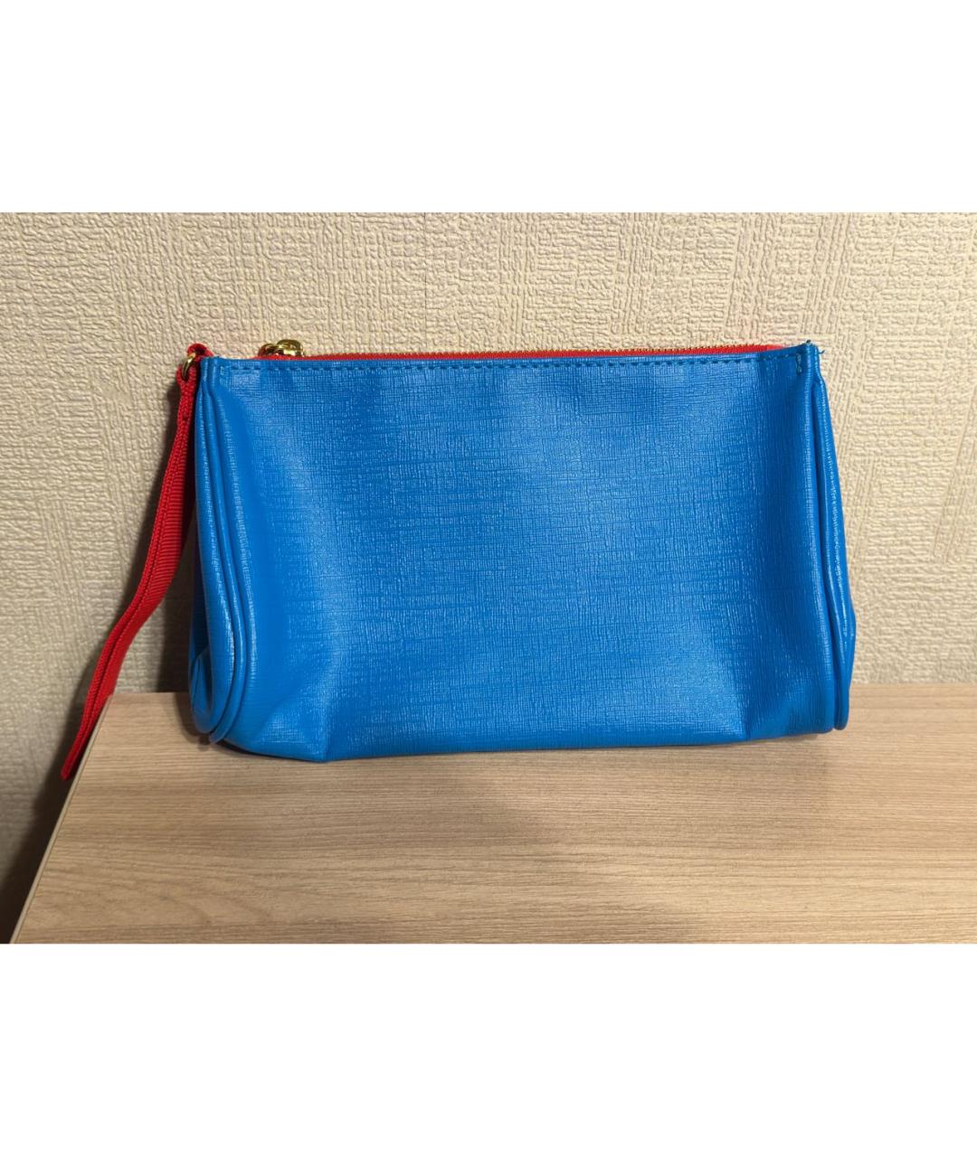MOSCHINO Синяя косметичка из искусственной кожи, фото 2