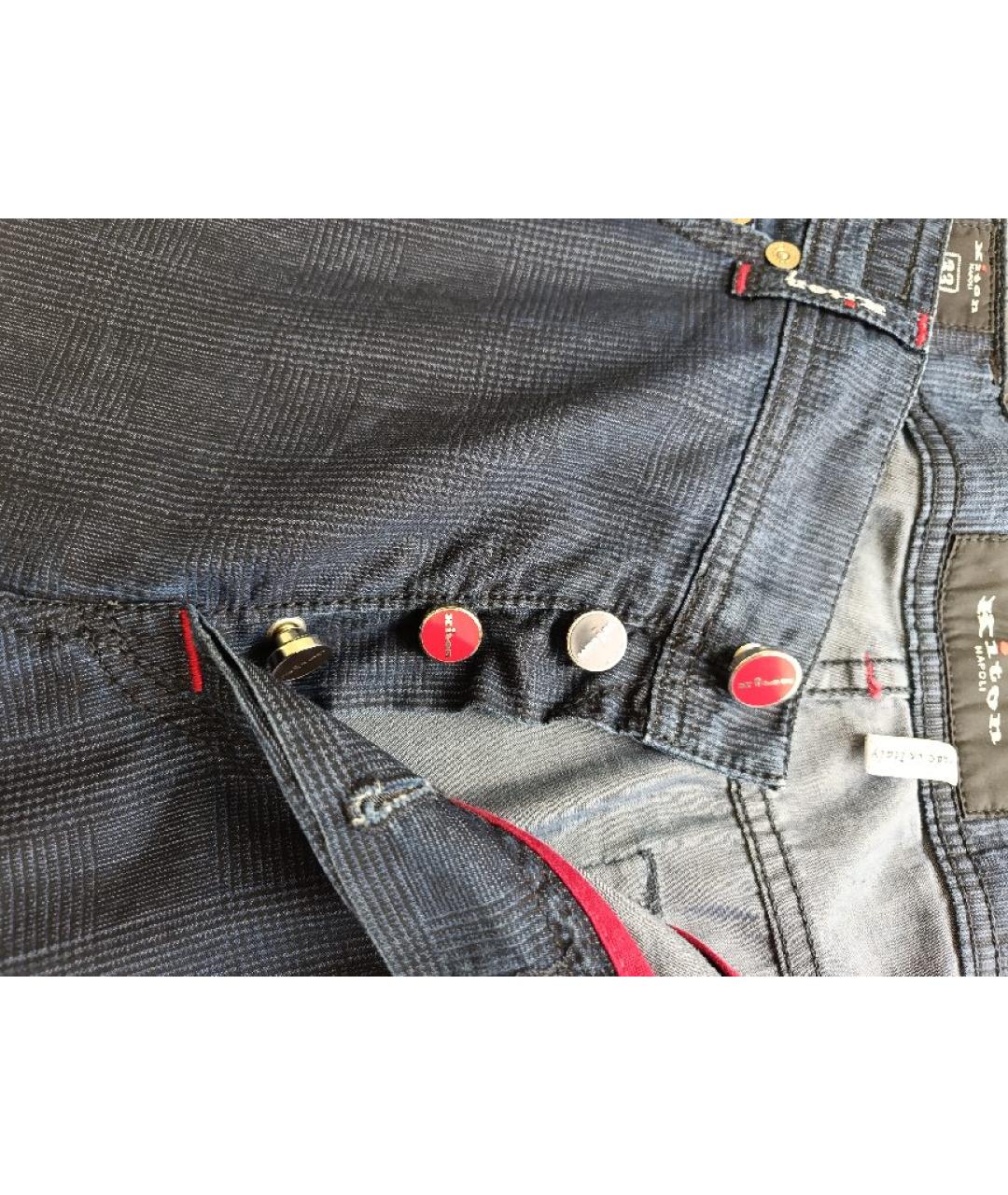 KITON Синие хлопковые повседневные брюки, фото 4