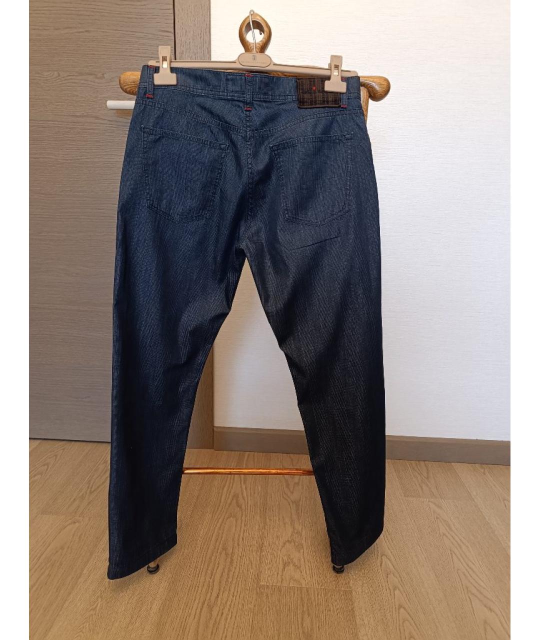 KITON Синие хлопковые повседневные брюки, фото 2