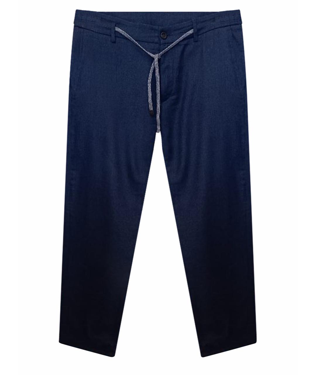 CANALI Синие шерстяные повседневные брюки, фото 1