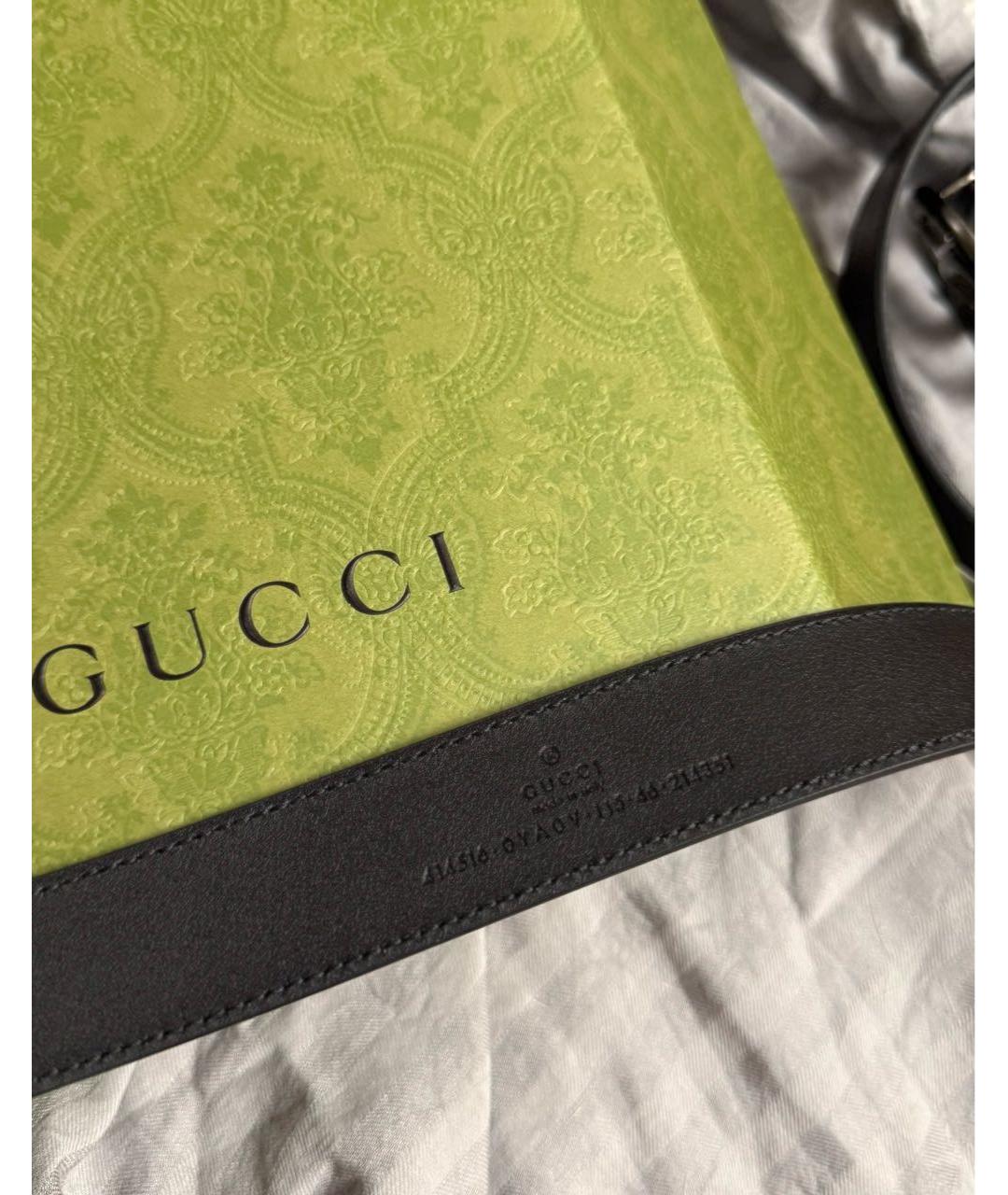 GUCCI Черный кожаный ремень, фото 4