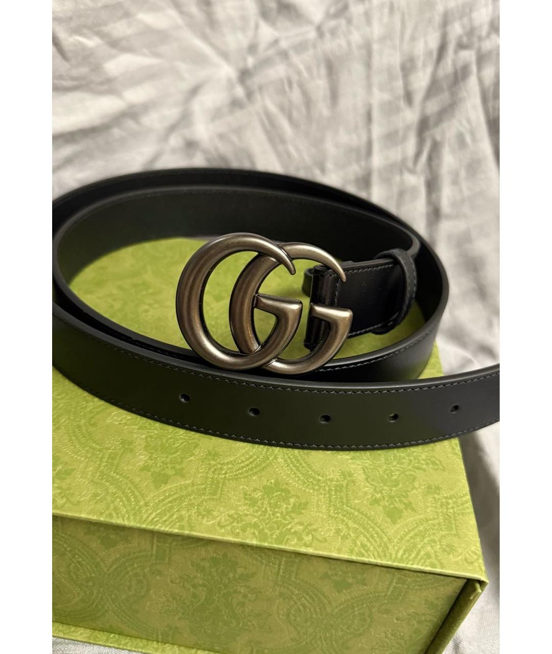 GUCCI Черный кожаный ремень, фото 3