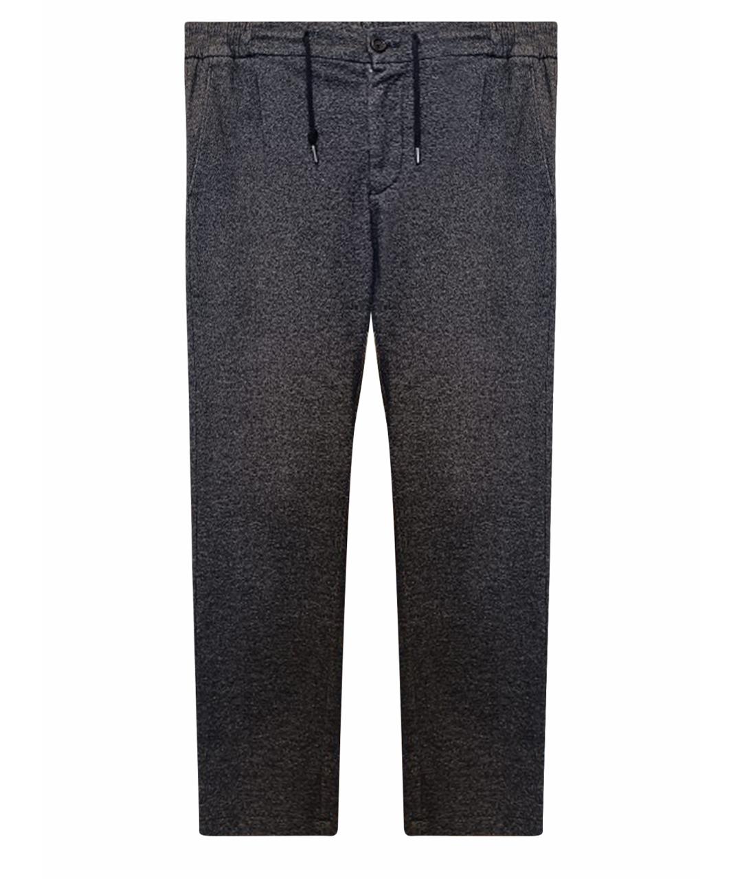 CANALI Серые хлопко-эластановые повседневные брюки, фото 1