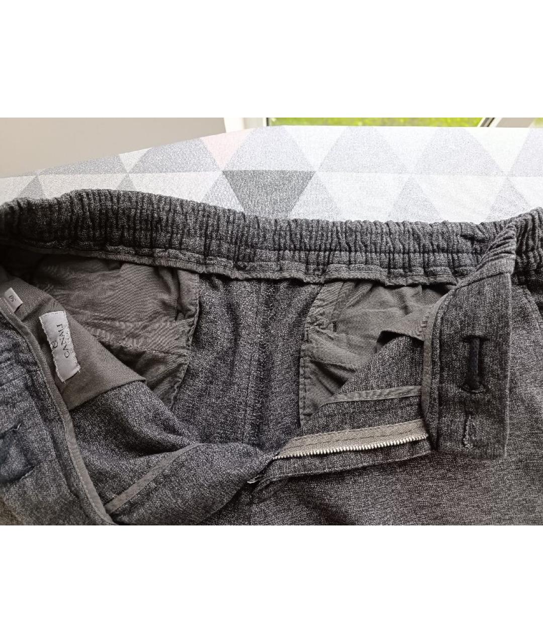 CANALI Серые хлопко-эластановые повседневные брюки, фото 4