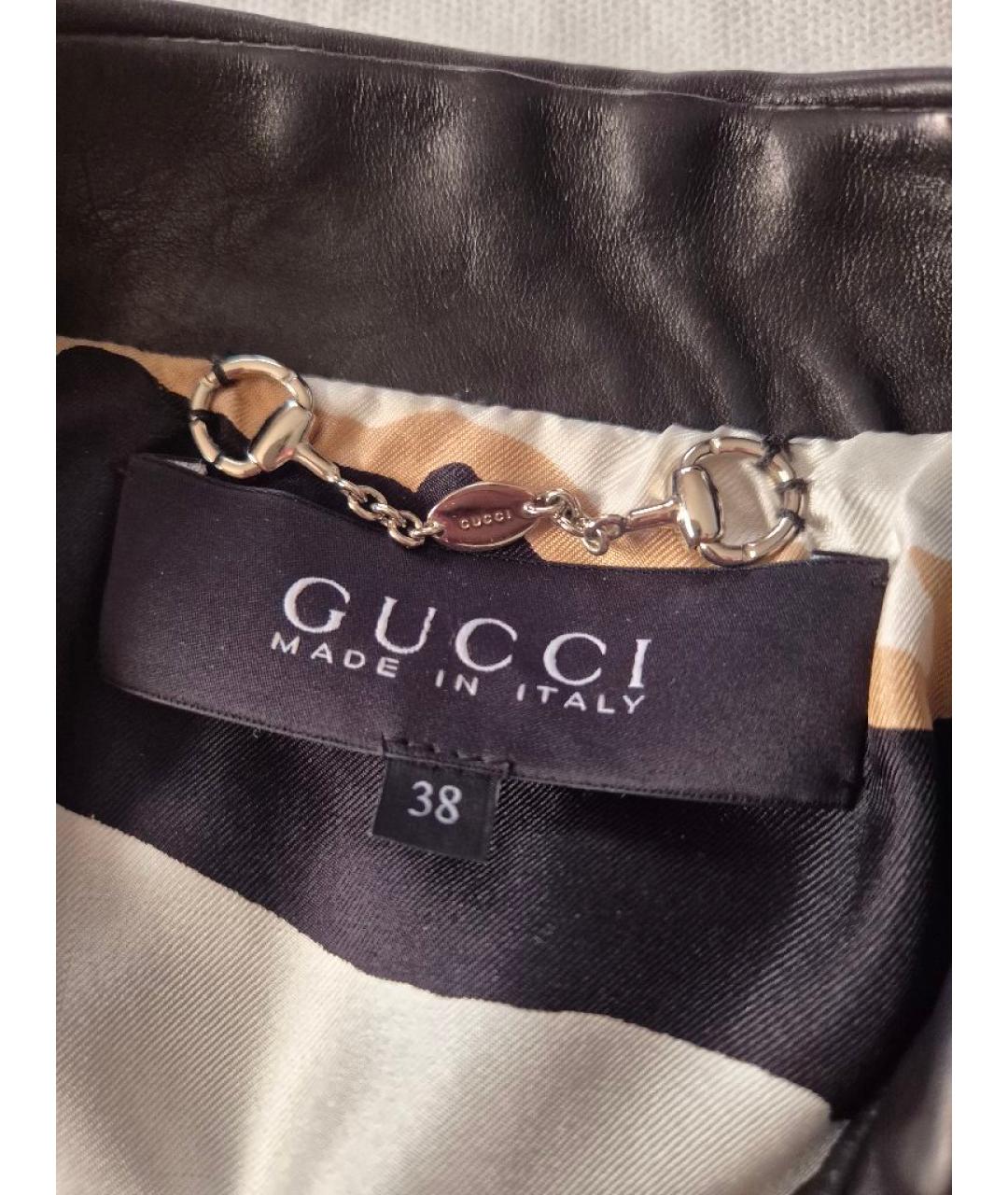 GUCCI Черная кожаная куртка, фото 6
