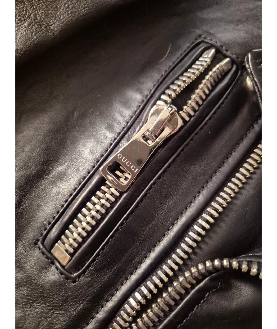 GUCCI Черная кожаная куртка, фото 7