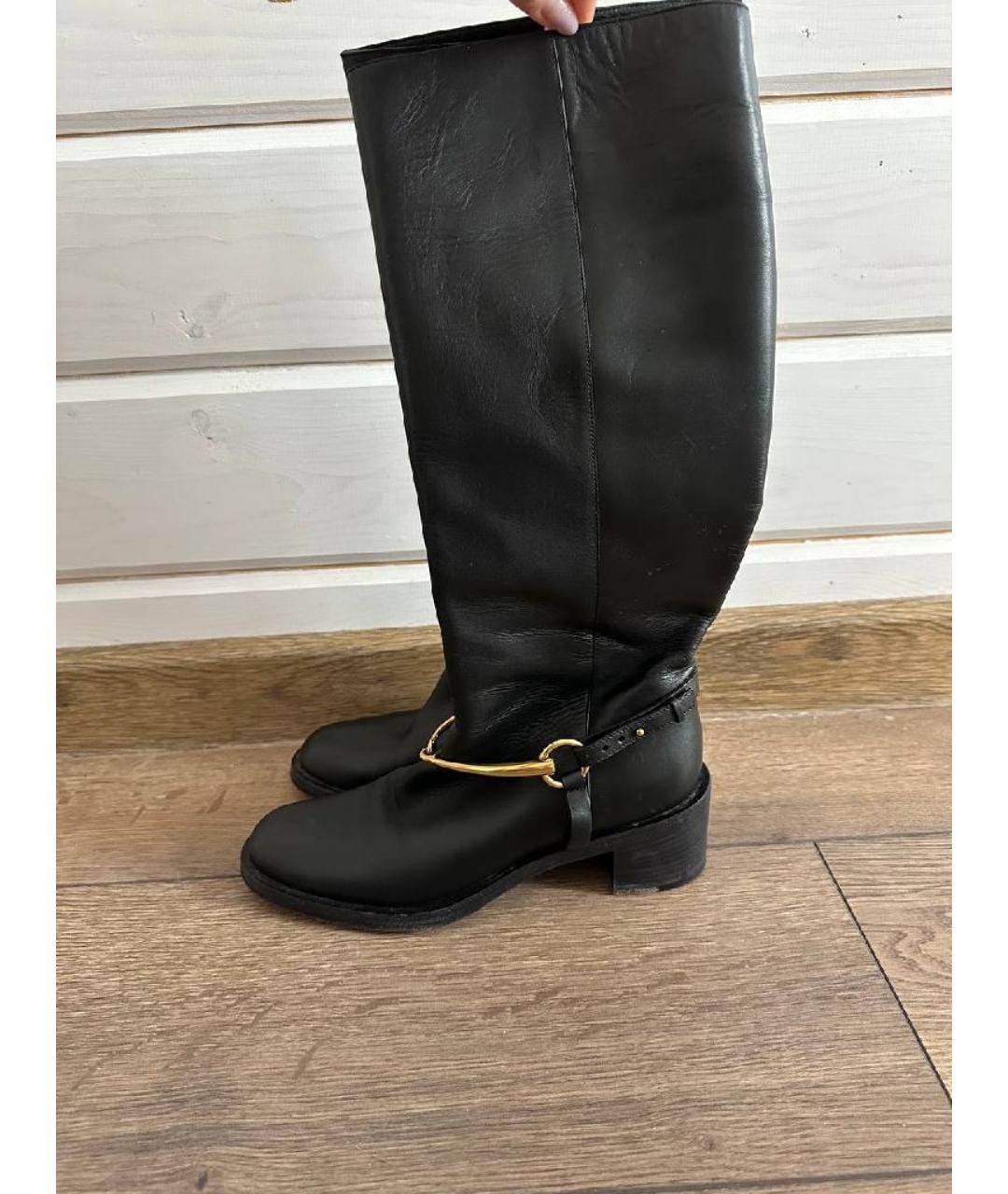 GUCCI Черные кожаные сапоги, фото 2
