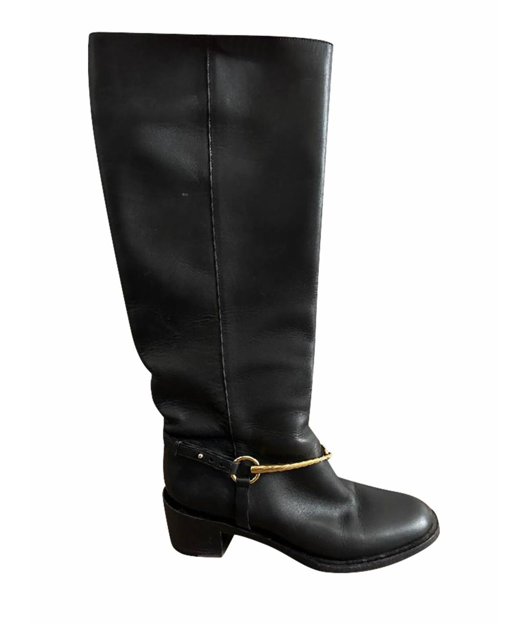 GUCCI Черные кожаные сапоги, фото 1