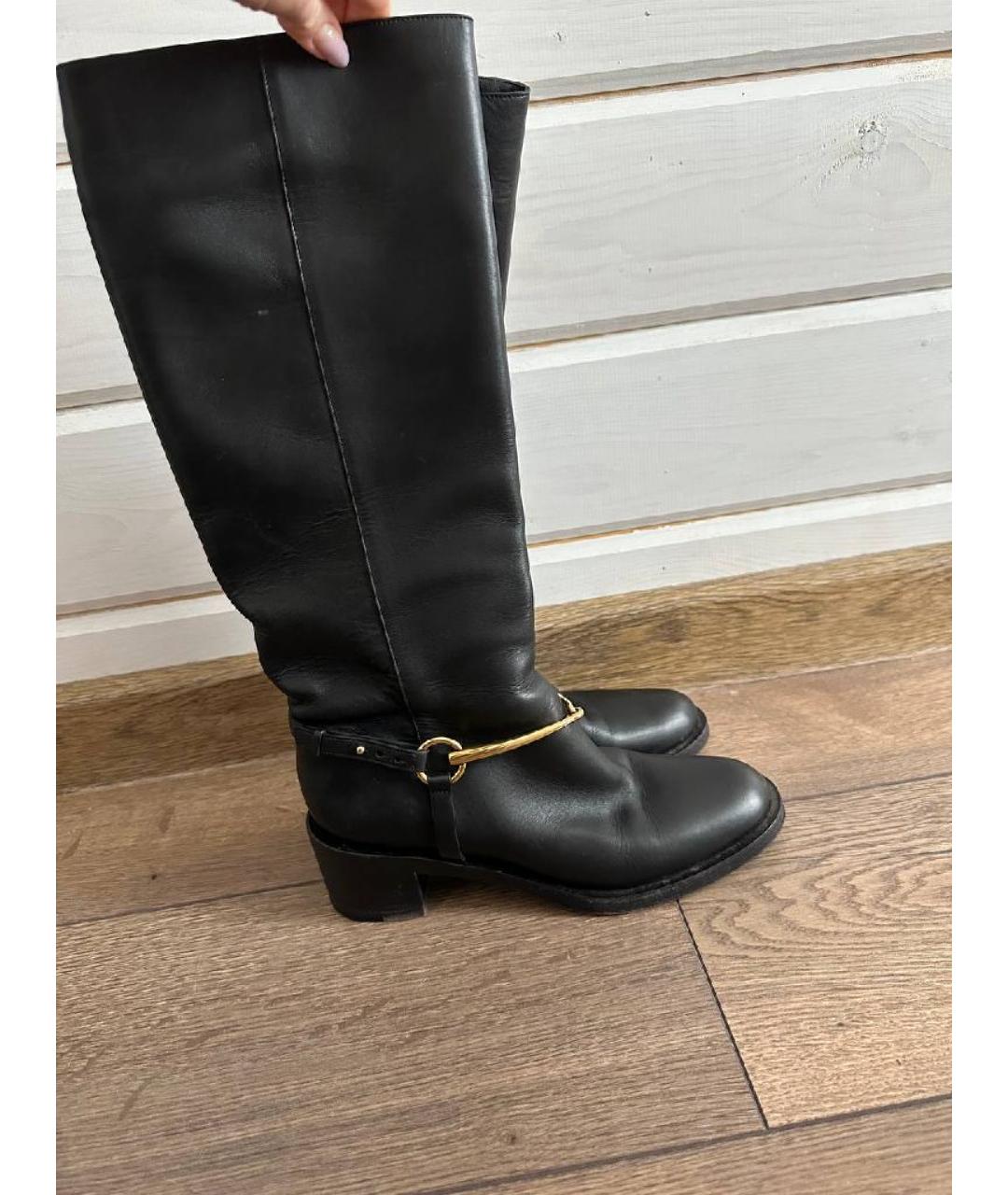 GUCCI Черные кожаные сапоги, фото 10