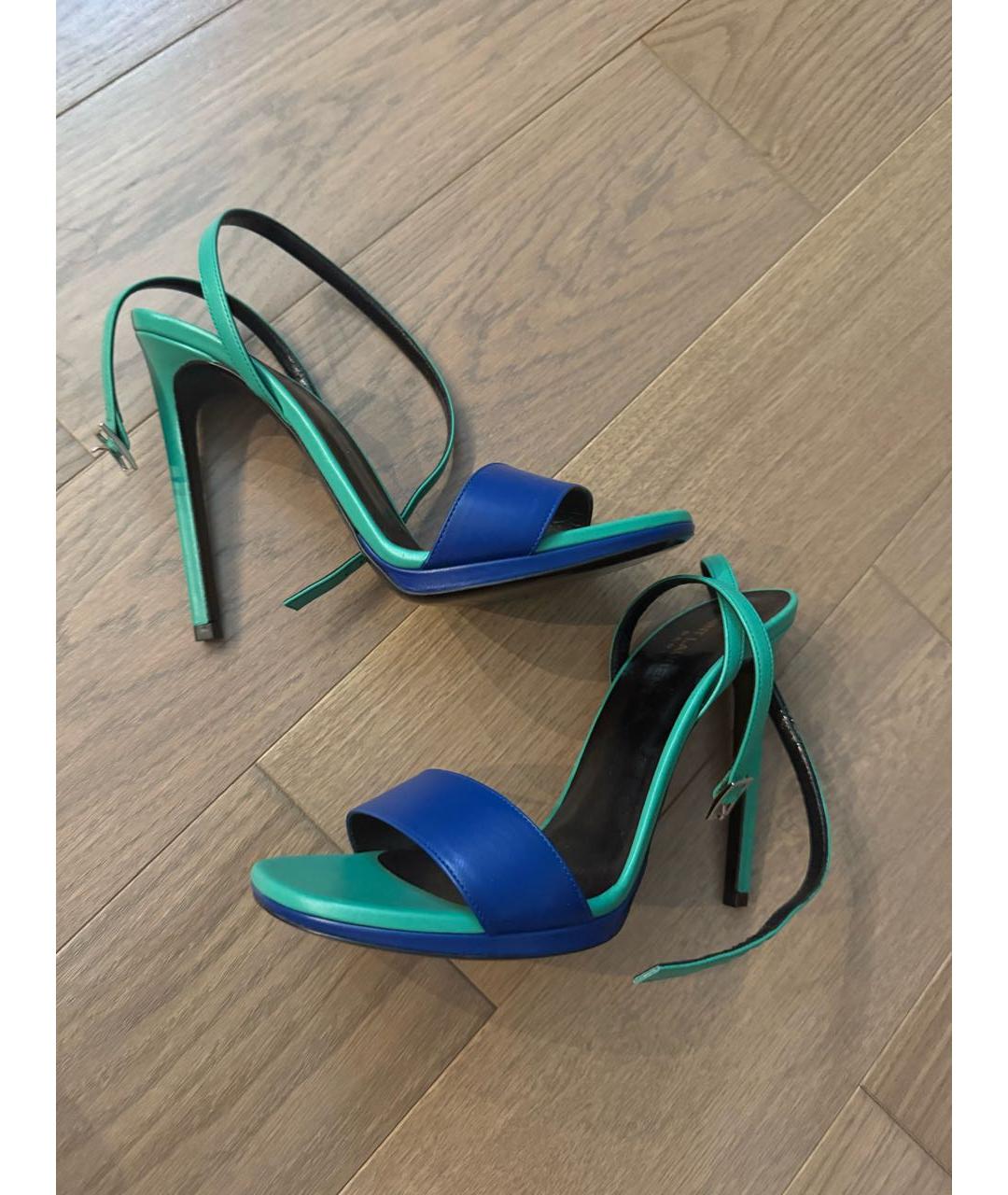 SAINT LAURENT Мульти кожаные босоножки, фото 7