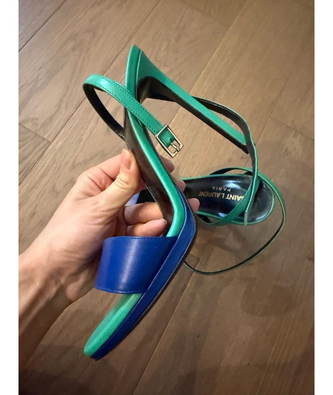 SAINT LAURENT Мульти кожаные босоножки, фото 3