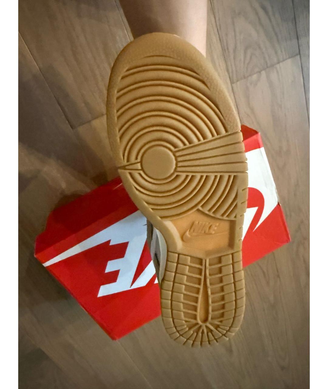 NIKE Бежевые замшевые низкие кроссовки / кеды, фото 4