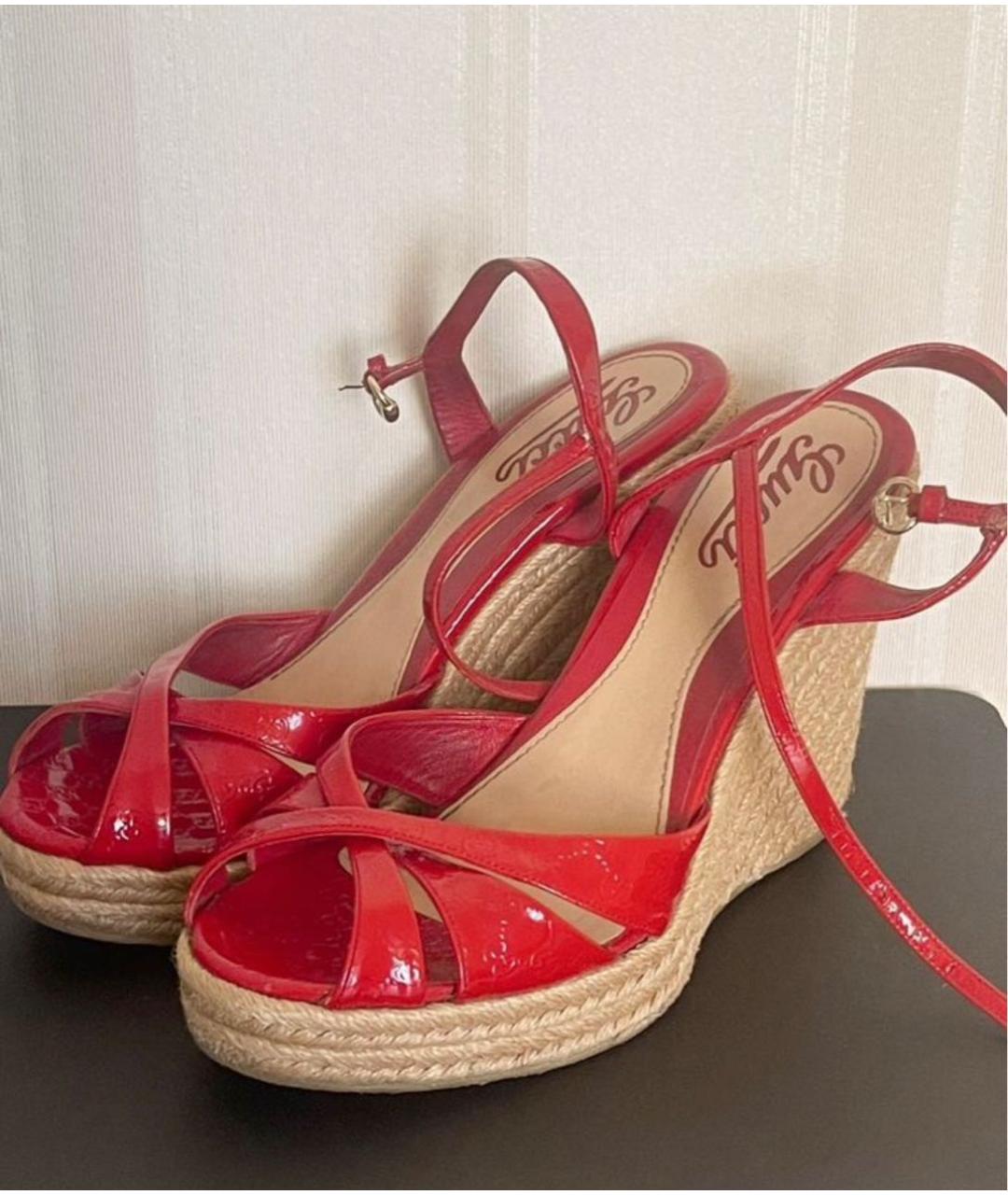 GUCCI Красные эспадрильи из лакированной кожи, фото 2