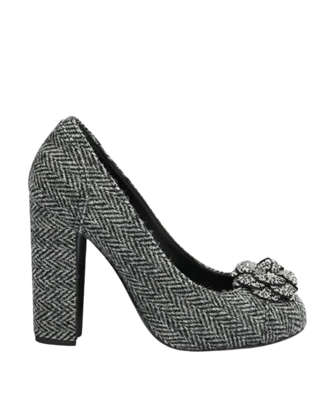 CHANEL Серые текстильные туфли, фото 1