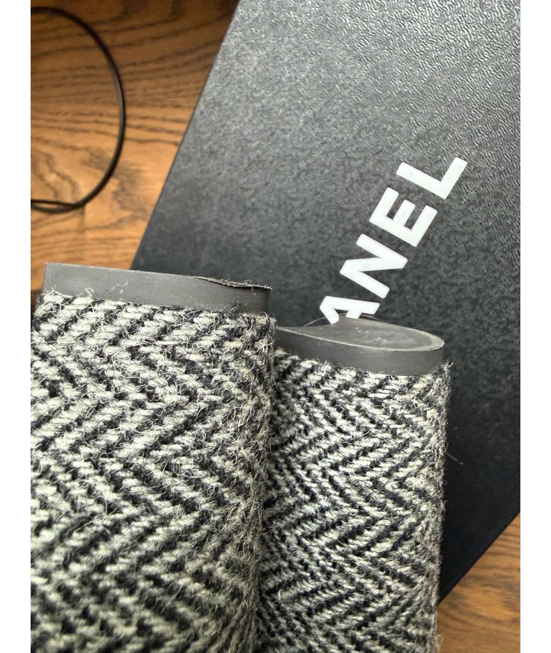 CHANEL Серые текстильные туфли, фото 4