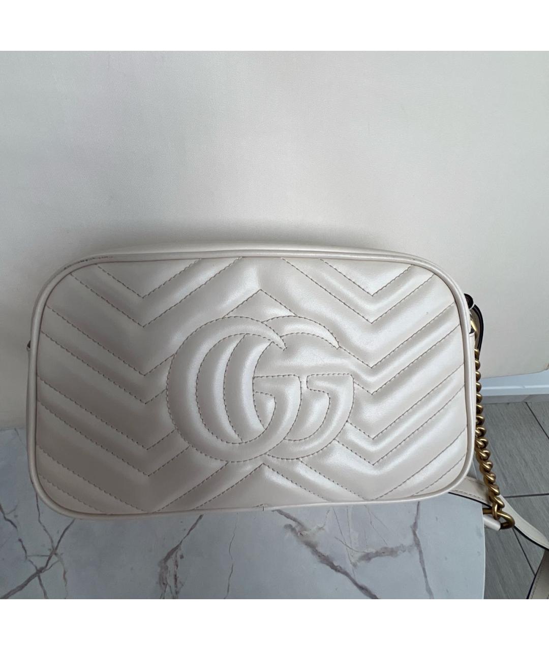 GUCCI Белая кожаная сумка через плечо, фото 3