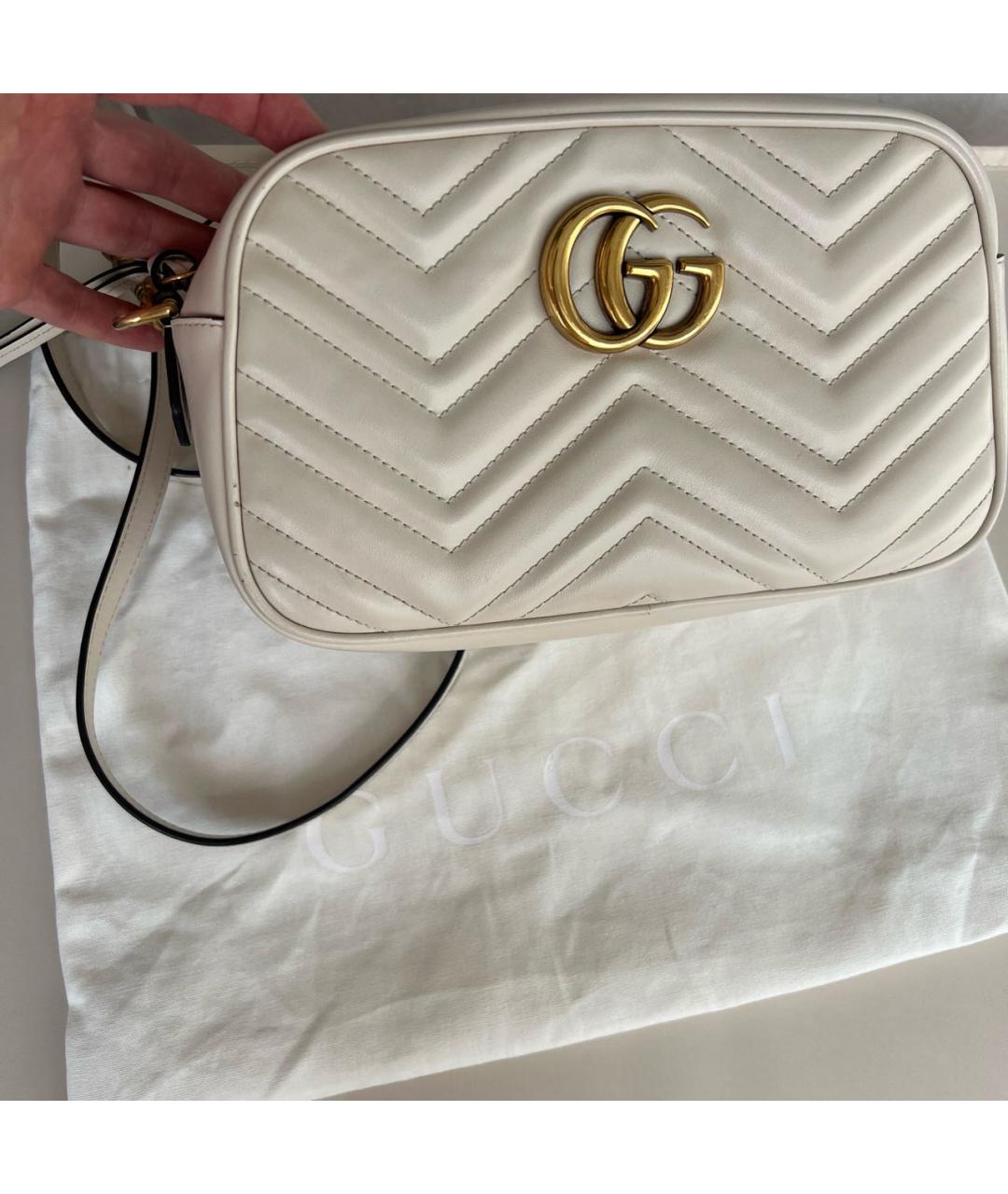 GUCCI Белая кожаная сумка через плечо, фото 8