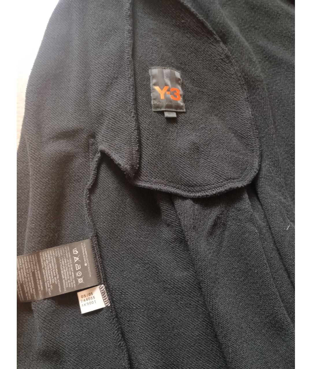 Y-3 Черная хлопковая юбка миди, фото 4