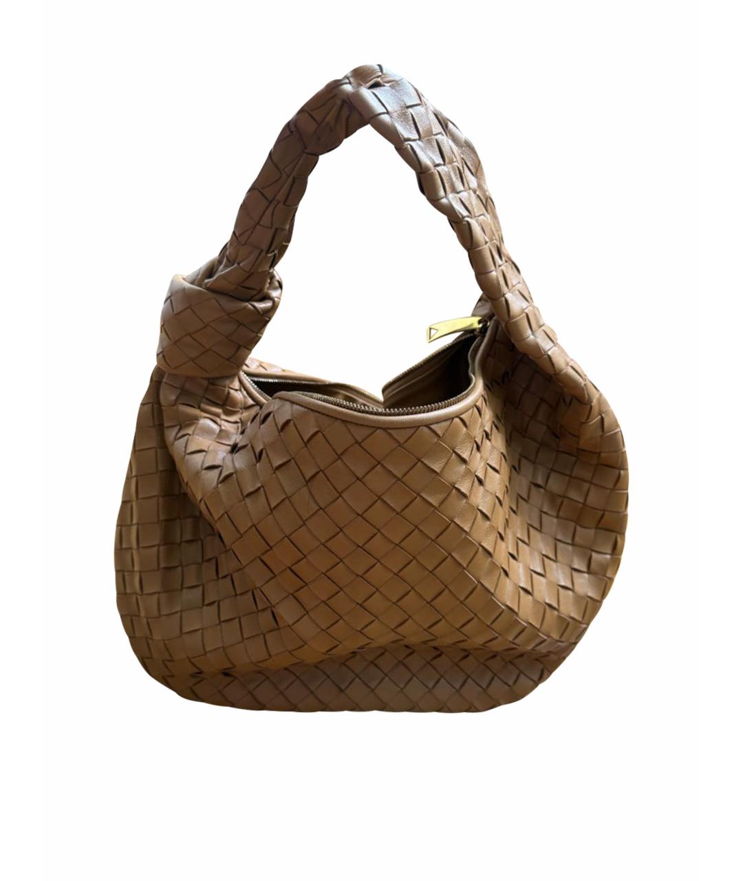 BOTTEGA VENETA Коричневая кожаная сумка с короткими ручками, фото 1