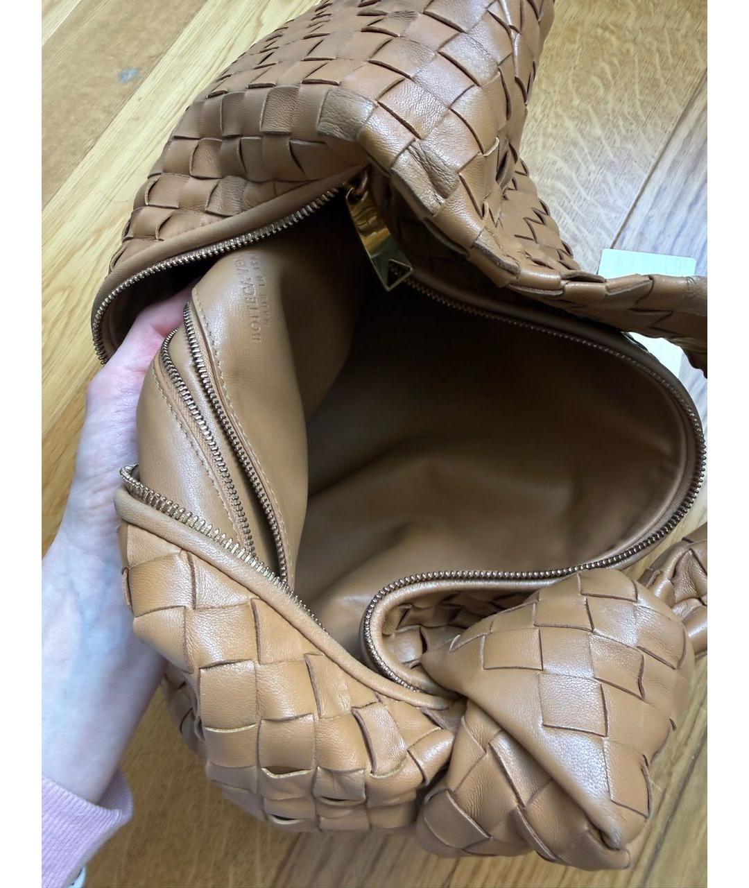 BOTTEGA VENETA Коричневая кожаная сумка с короткими ручками, фото 3