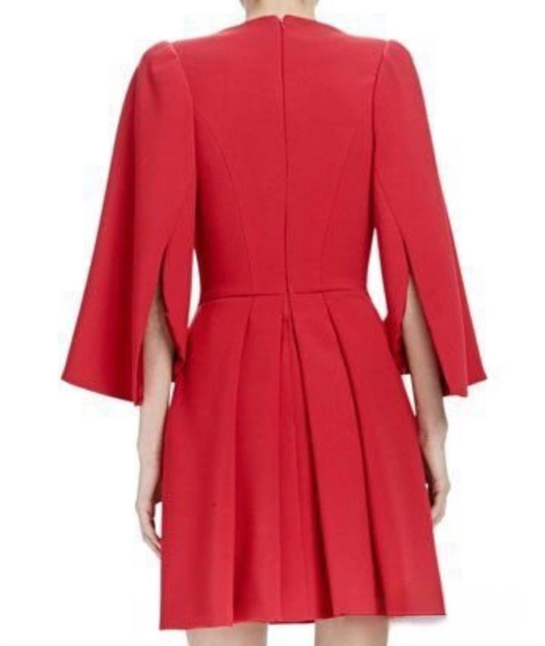 ALEXANDER MCQUEEN Красное шерстяное коктейльное платье, фото 3