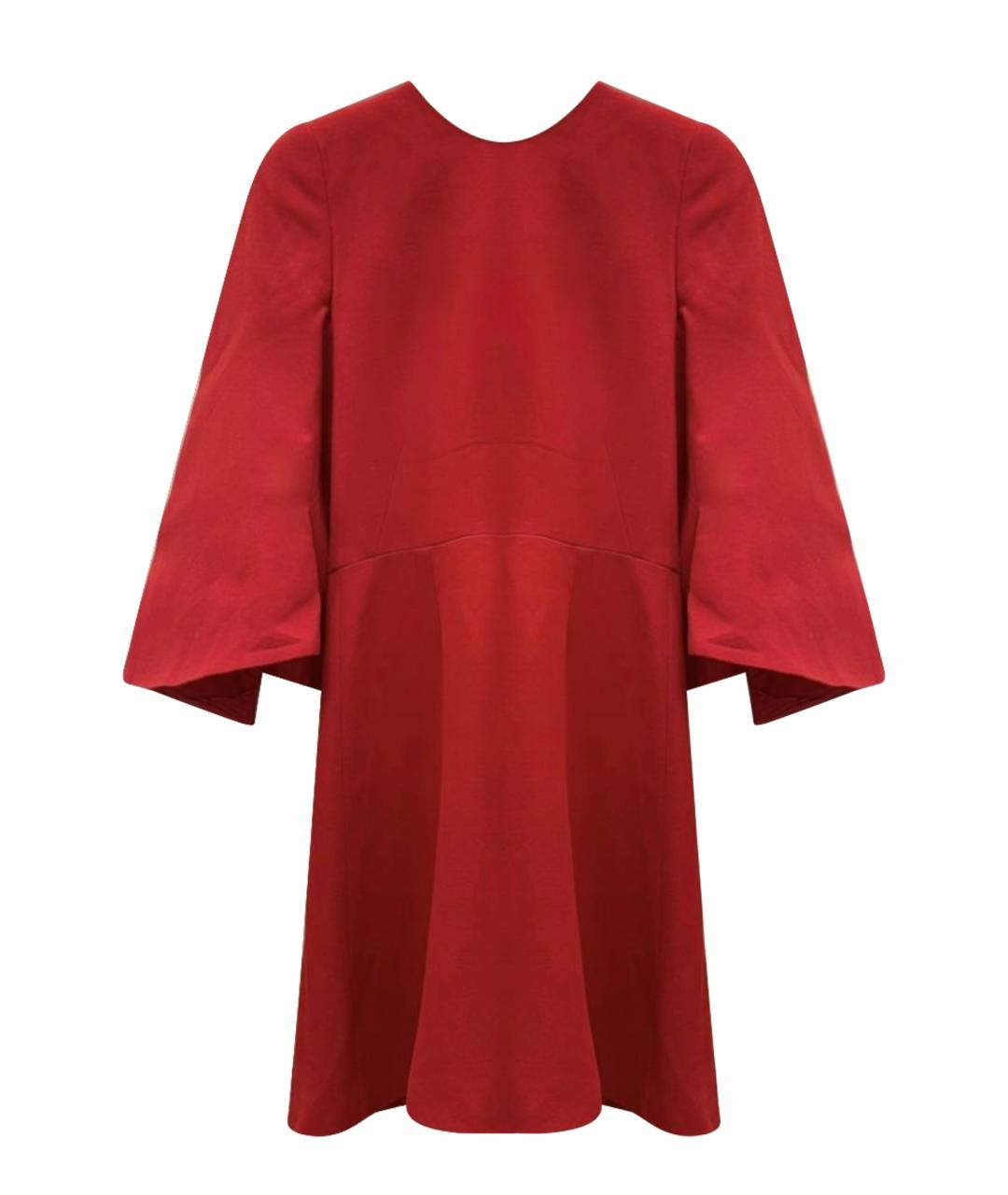 ALEXANDER MCQUEEN Красное шерстяное коктейльное платье, фото 1