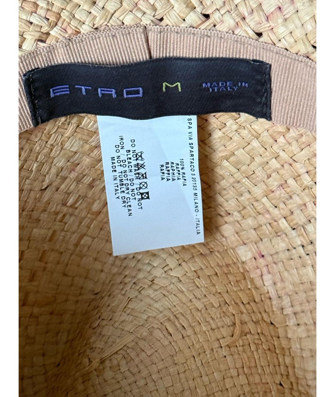 ETRO Бежевая соломенная шляпа, фото 4