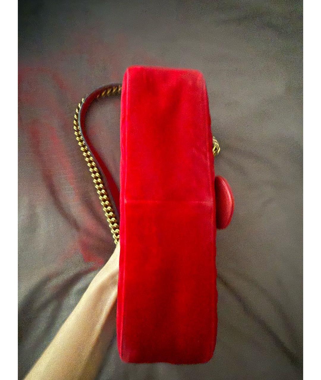 GUCCI Красная бархатная сумка через плечо, фото 3