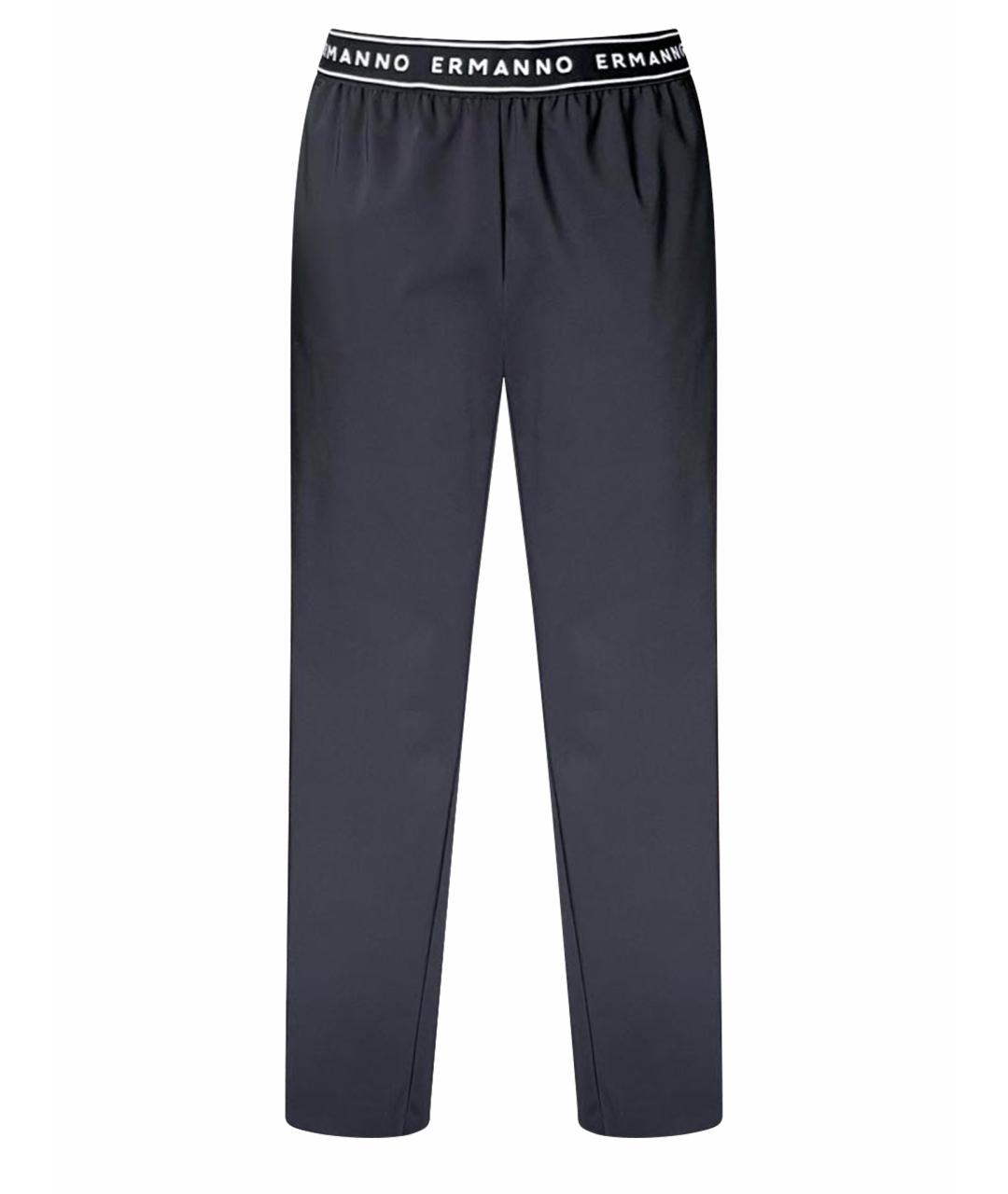 ERMANNO SCERVINO Черные хлопко-эластановые брюки узкие, фото 1